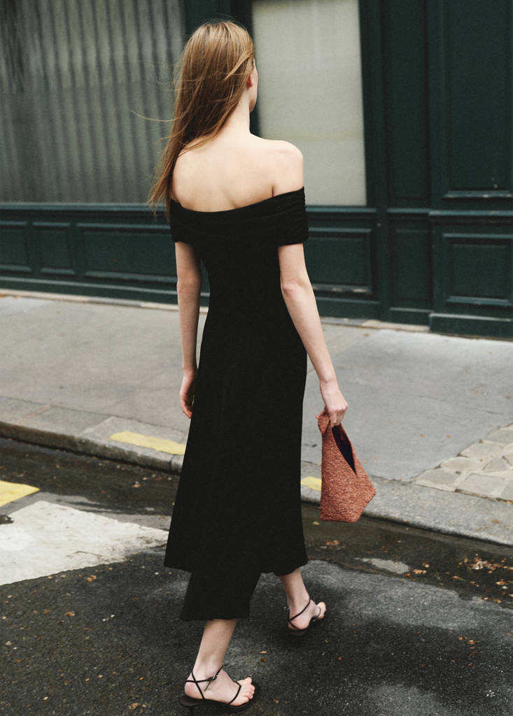 Strapless flared dress — Black