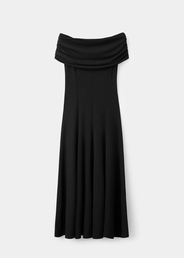 Strapless flared dress — Black