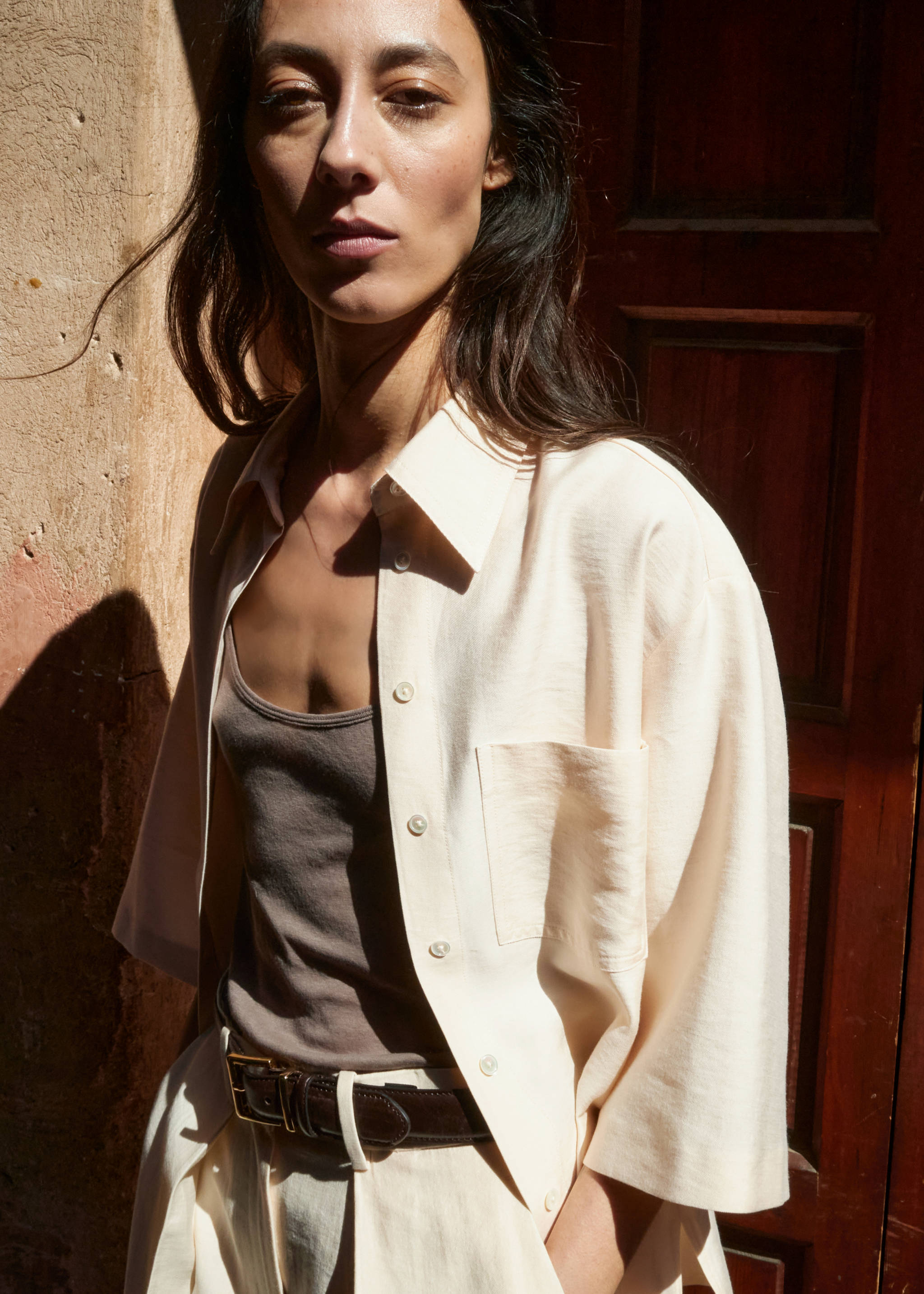 莱赛尔纤维口袋外套衬衫 - null