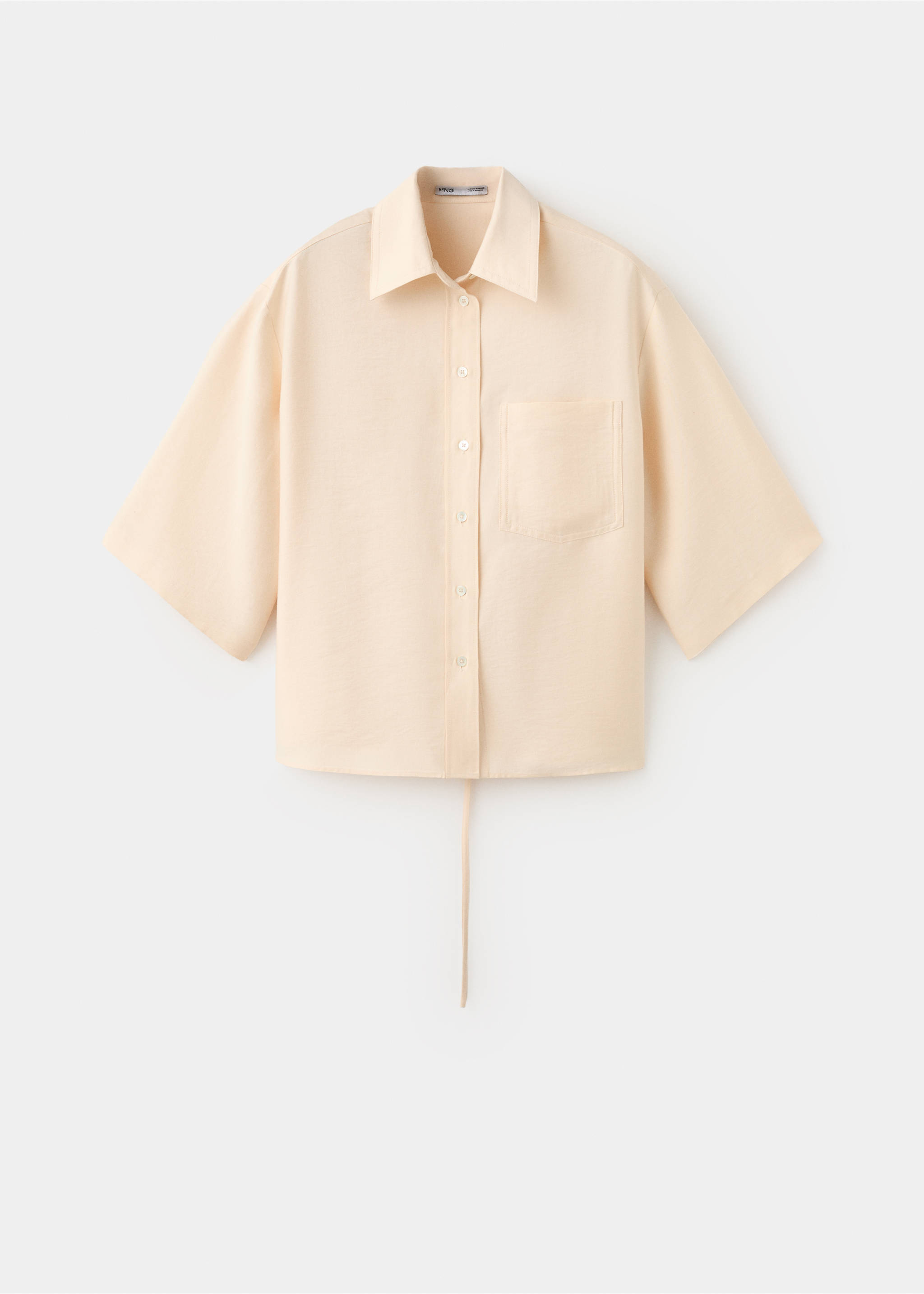 Lyocell overshirt with pocket - Article without model, Ecru. Ref: 27087801-00.