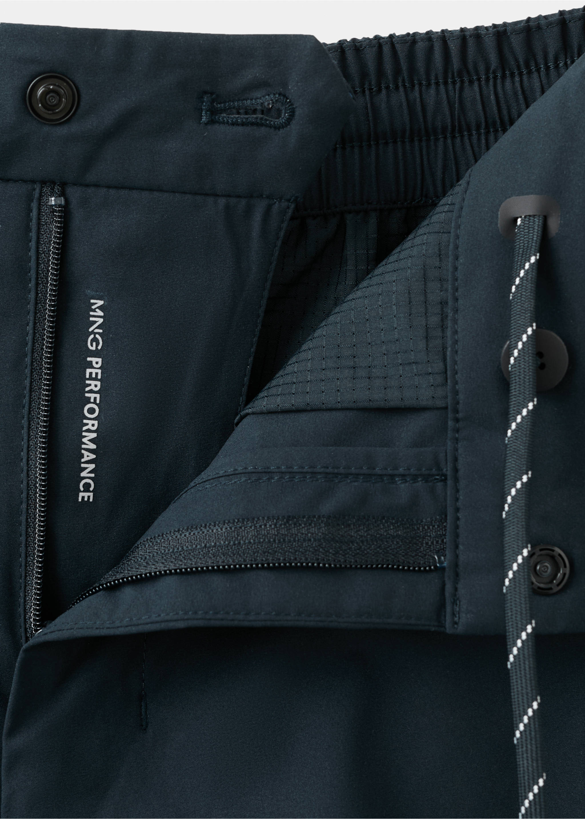 Calções comfort stretch repelentes de água - Pormenor do artigo 8, Azul-marinho. Ref: 27087893-00.