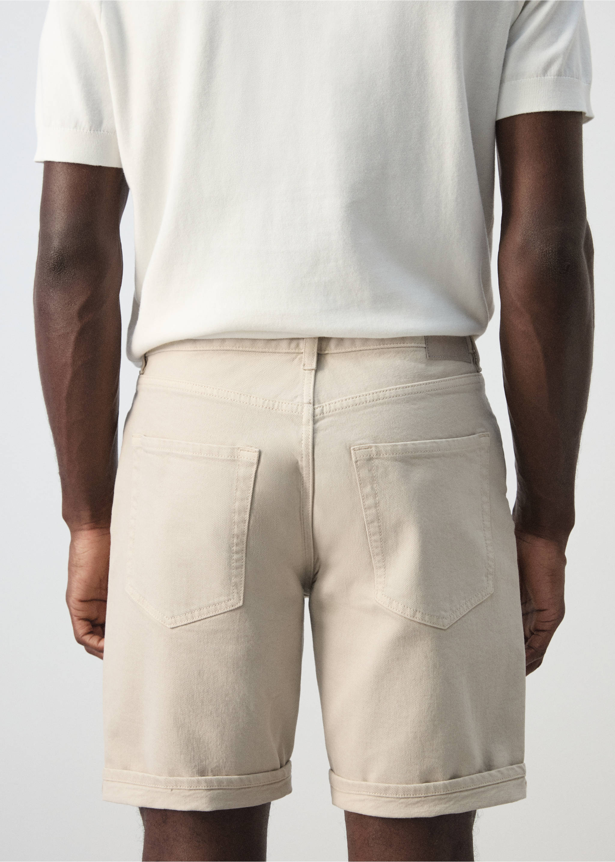 Bermuda en jean slim fit - Détail de l'article 6, Beige. Ref: 27087894-00.