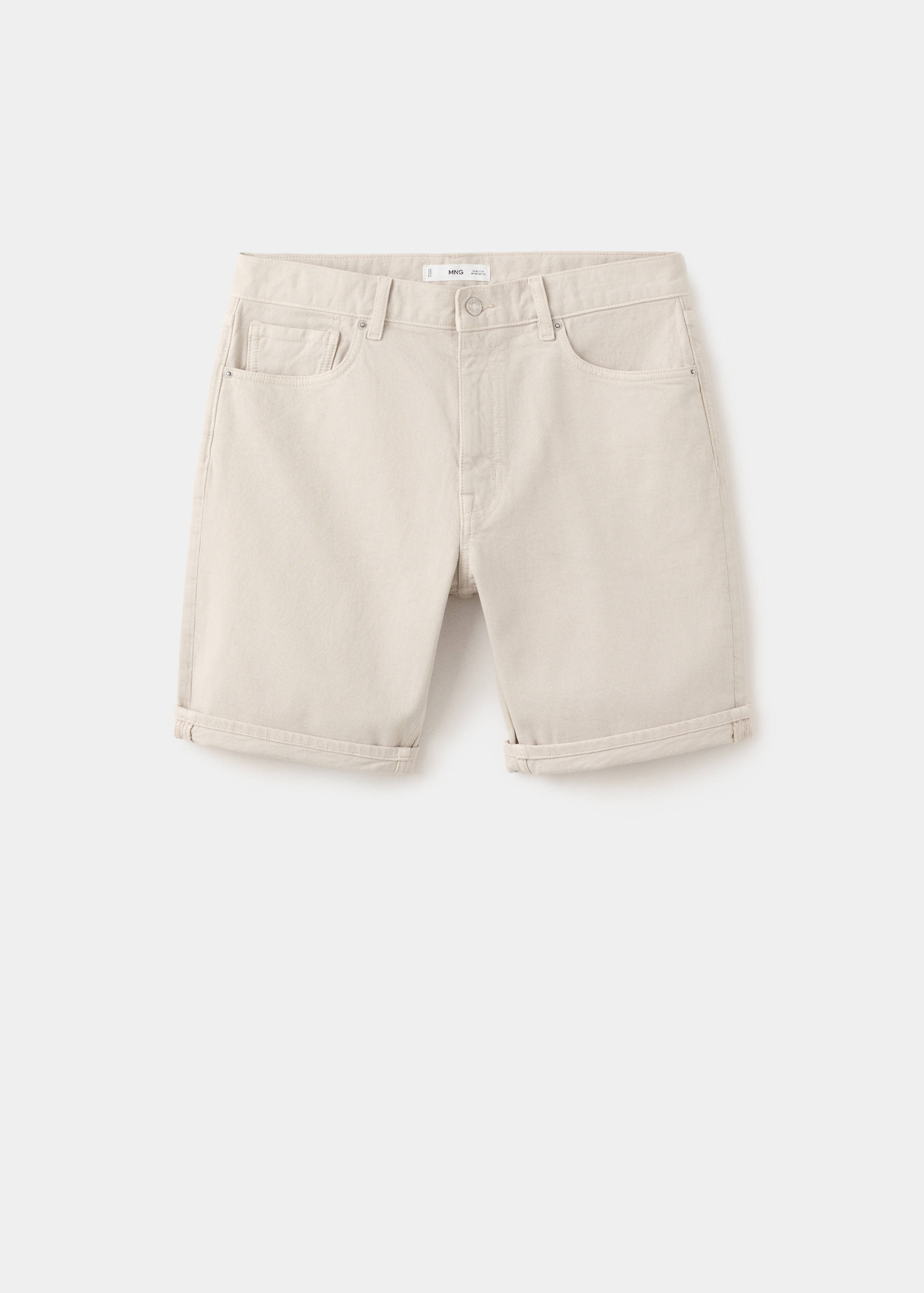 Slim-fit denim bermuda shorts - Article without model