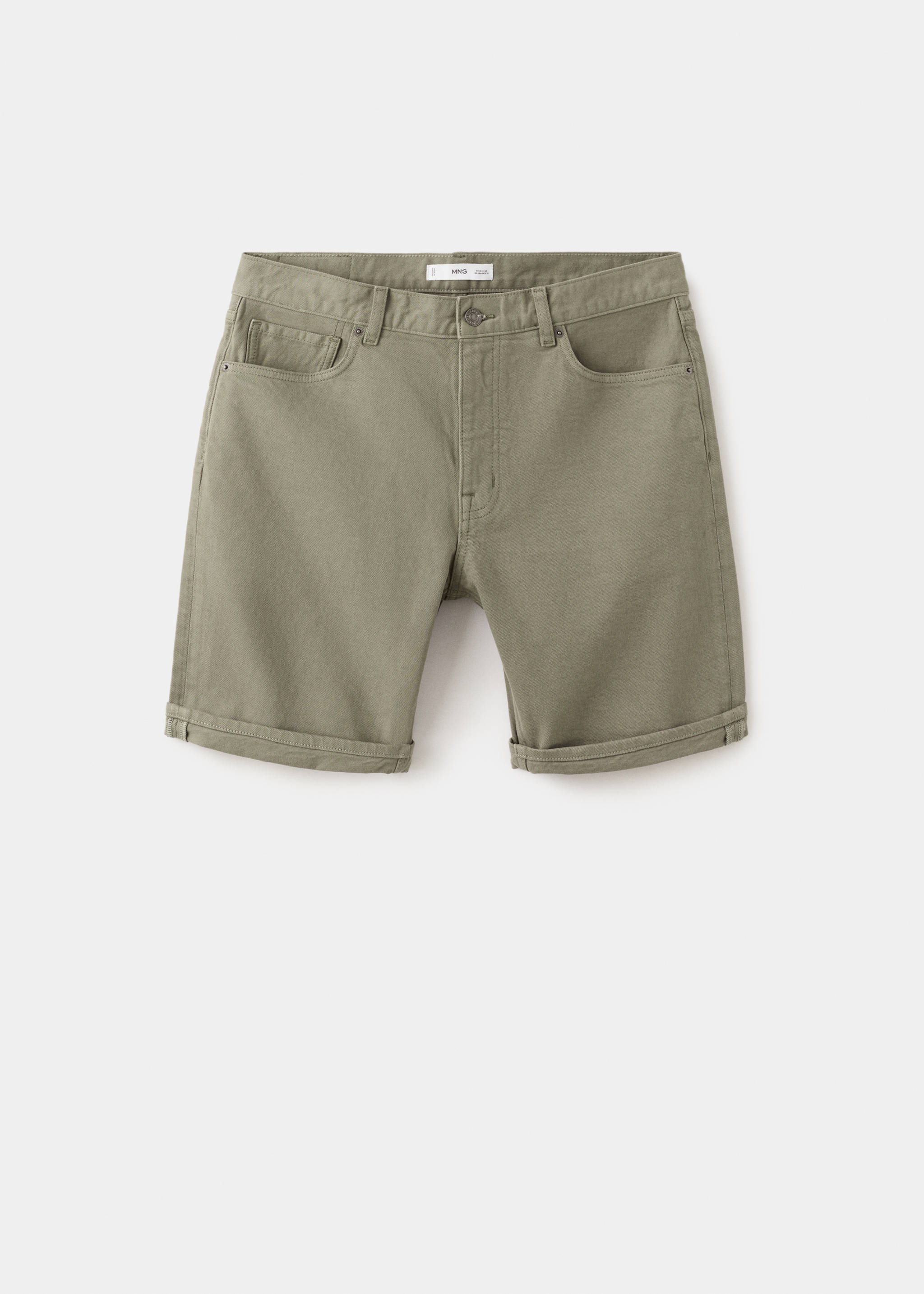 Slim-fit denim bermuda shorts - Article without model