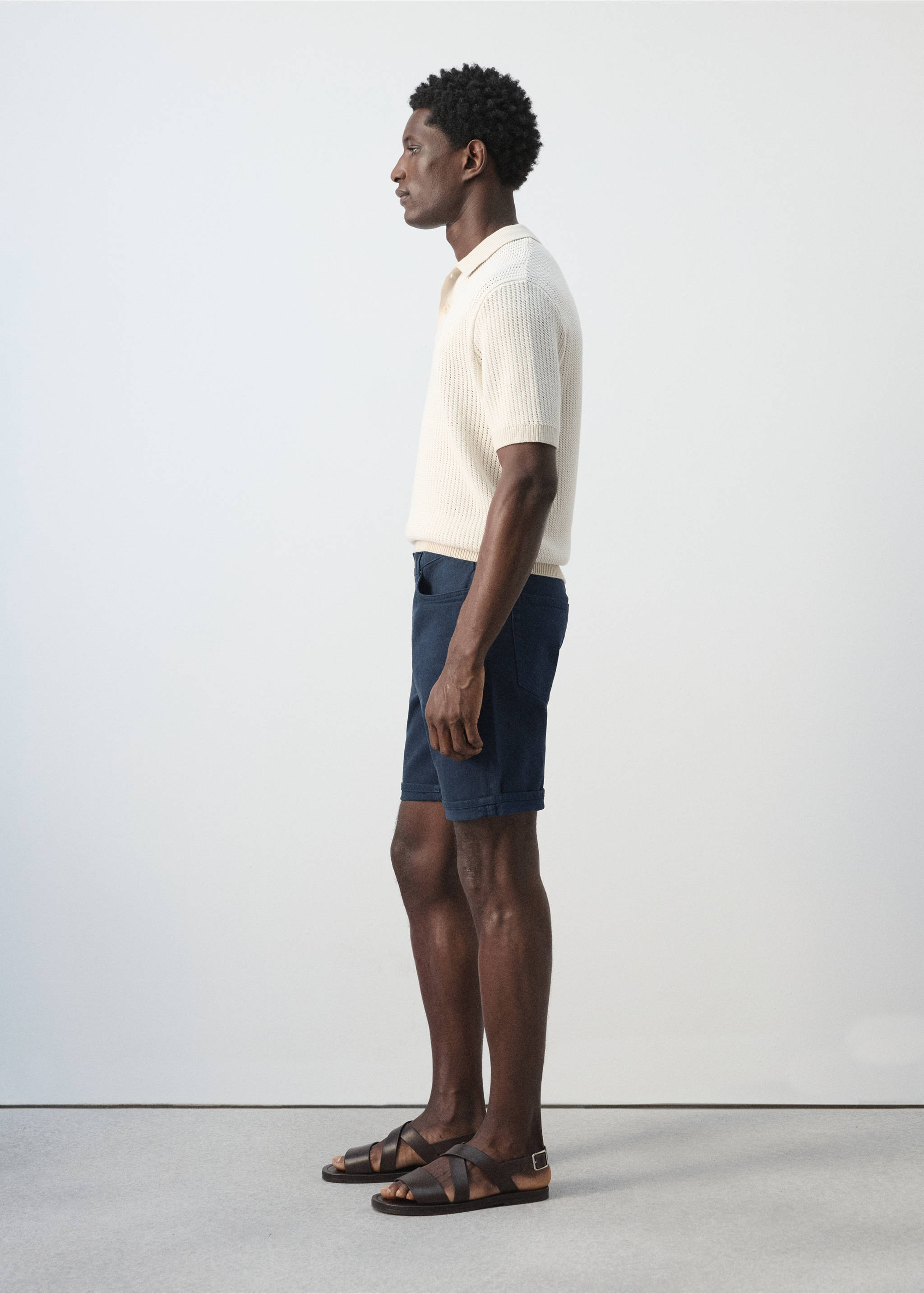 Bermuda en jean slim fit - Détail de l'article 2, Bleu marine. Ref: 27087894-00.