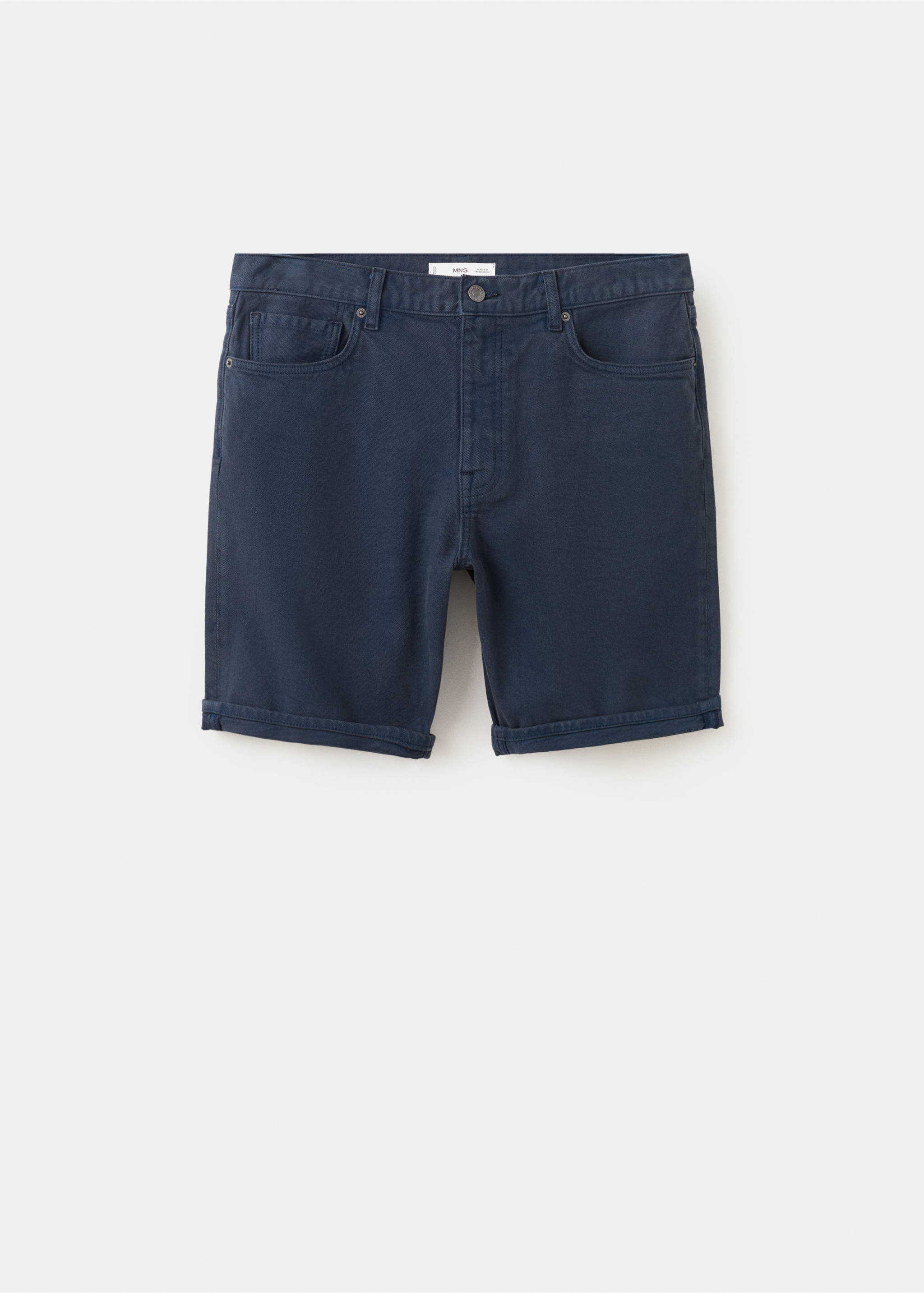 Slim-fit denim bermuda shorts - Article without model, Navy. Ref: 27087894-00.