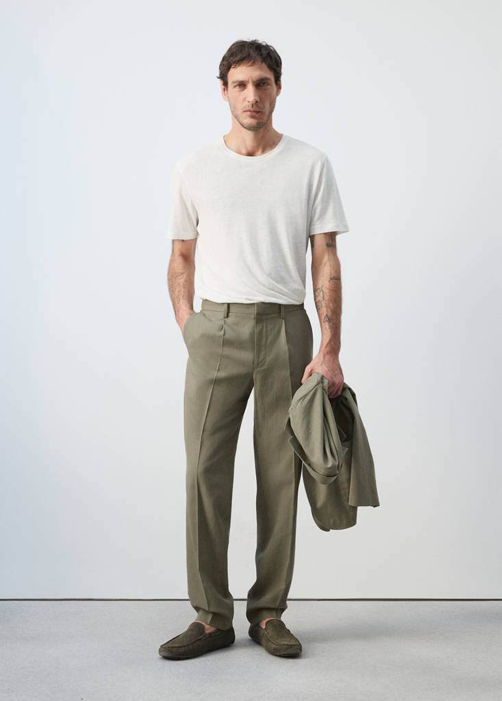 Linen blend T-shirt — White