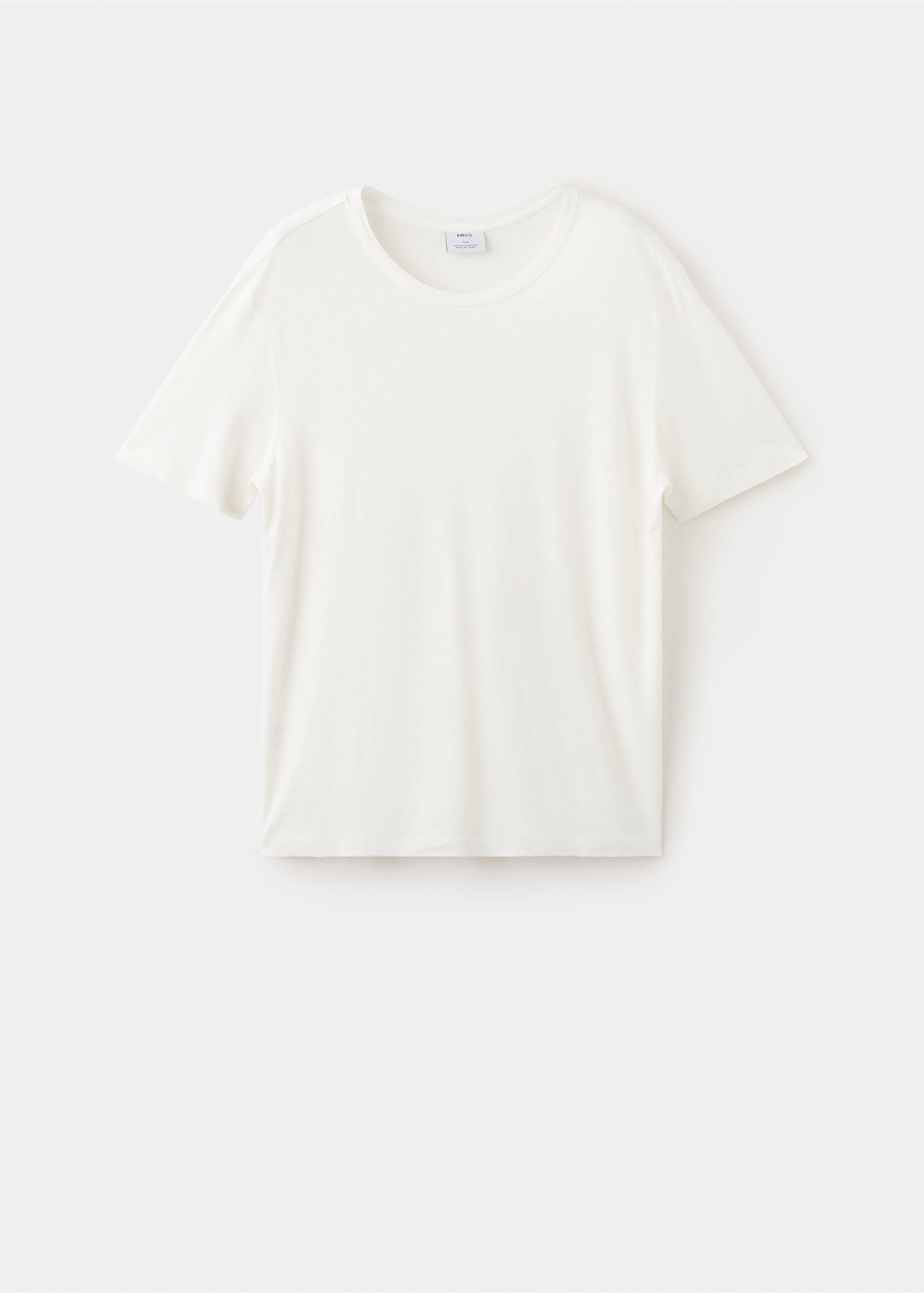 Льняная футболка slim fit - Изделие без модели, Белый. Ref: 27087895-00.