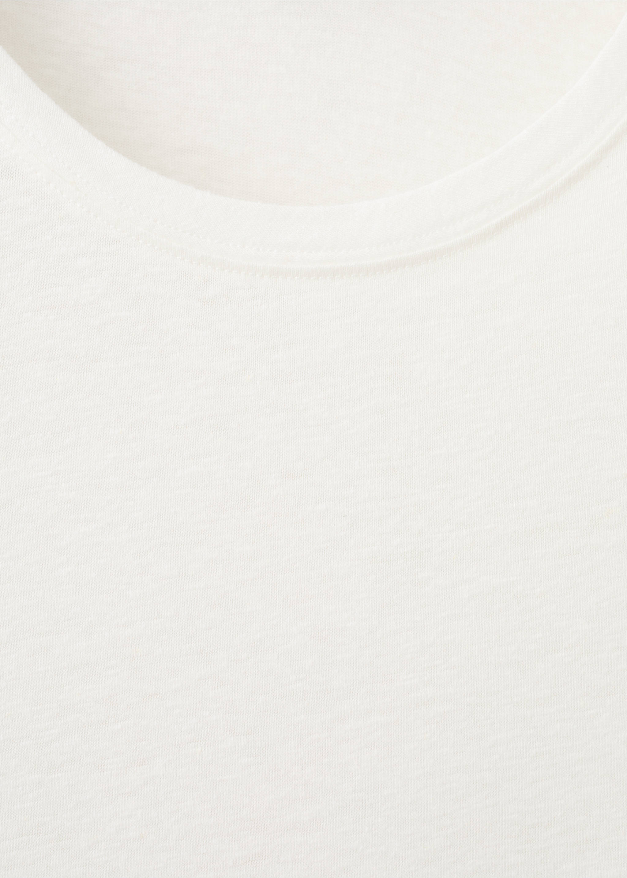 Linen slim-fit t-shirt - Details of the article 8, White. Ref: 27087895-00.
