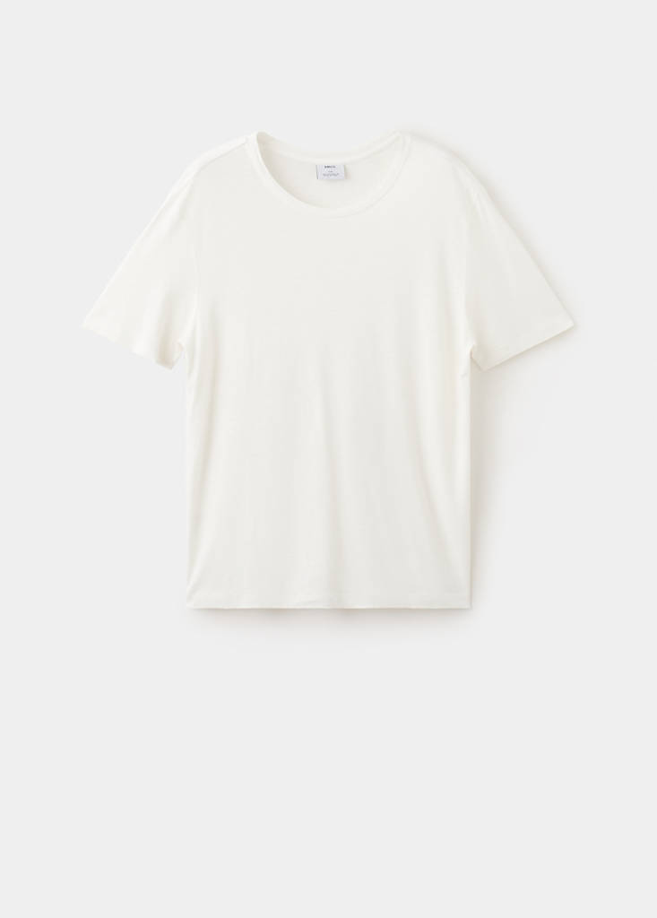 Linen blend T-shirt — White