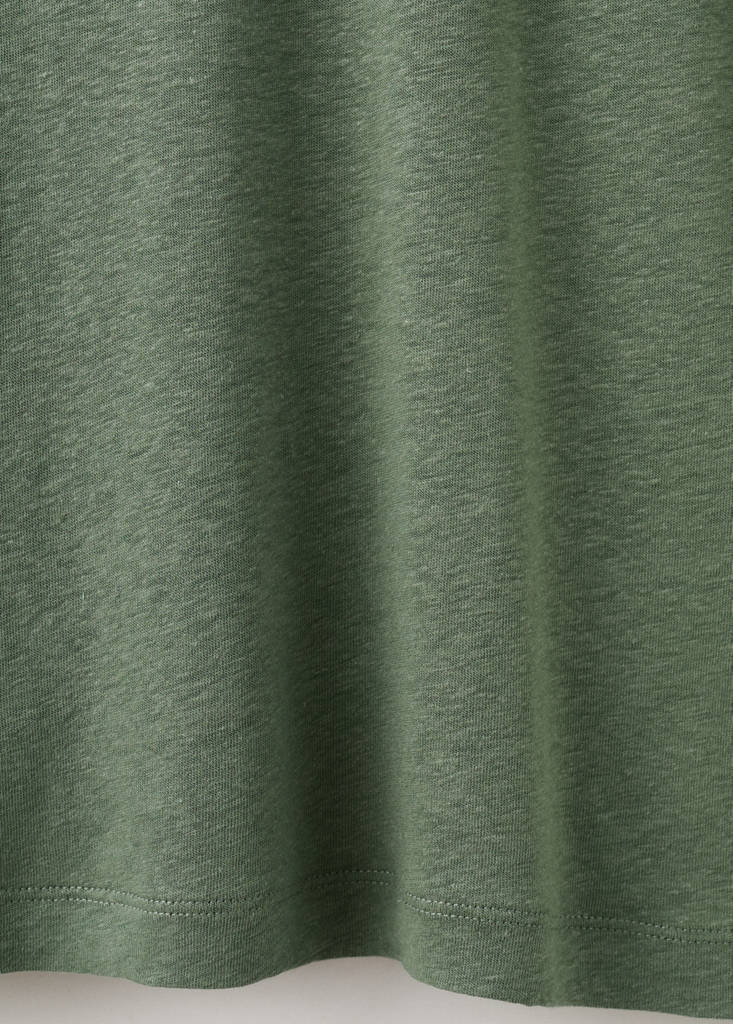Linen blend T-shirt — Forest Green