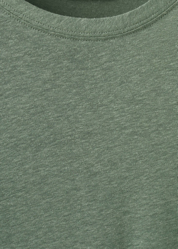 Linen blend T-shirt — Forest Green
