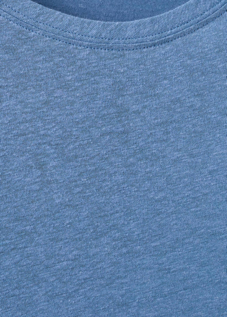 Linen blend T-shirt — China Blue