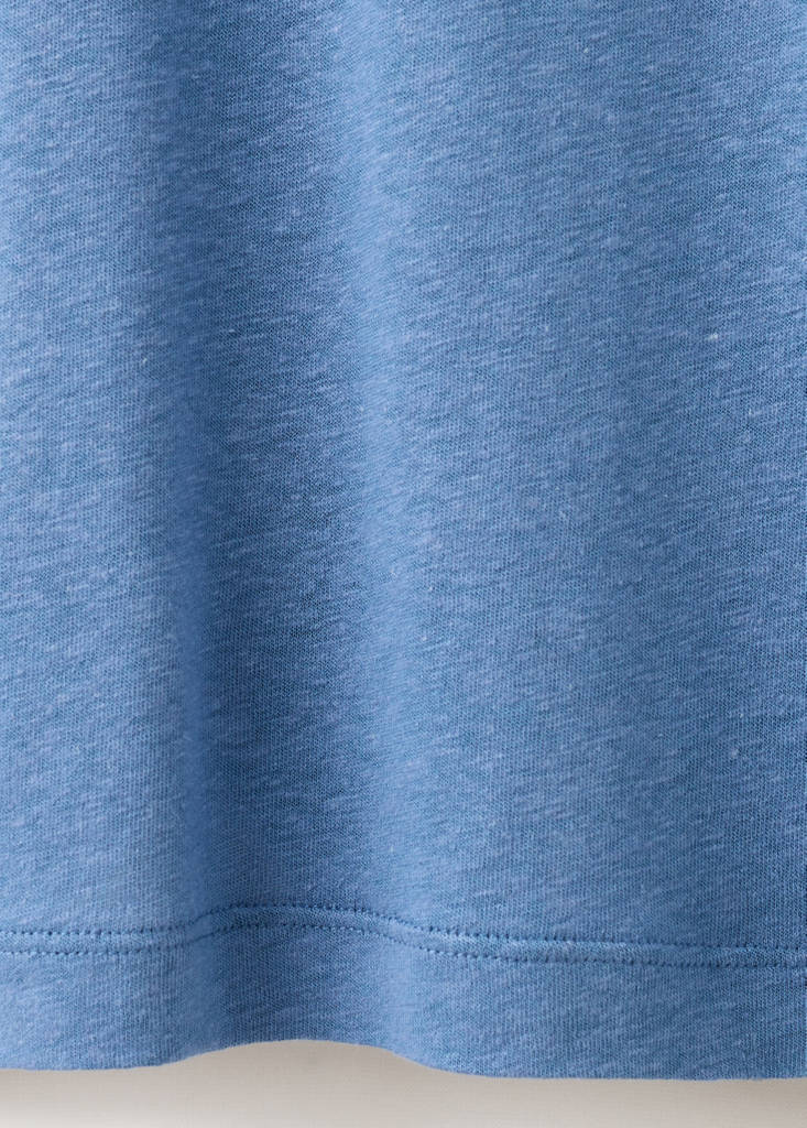 Linen blend T-shirt — China Blue