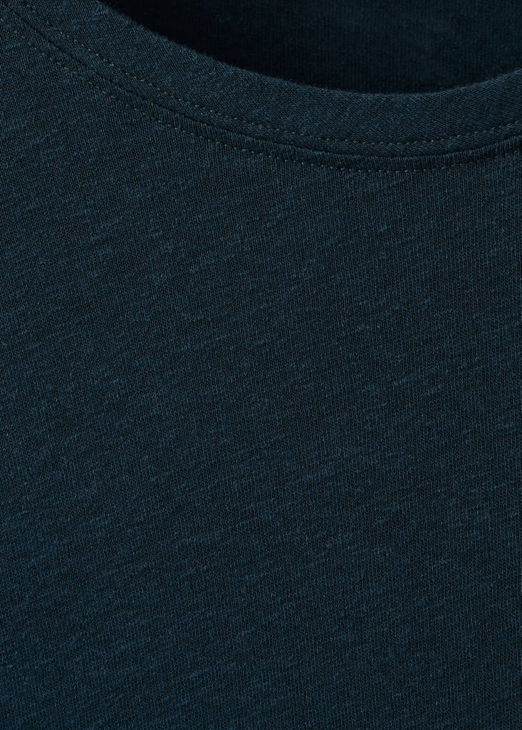 Linen blend T-shirt — Navy