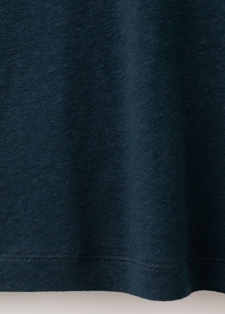 Linen blend T-shirt — Navy