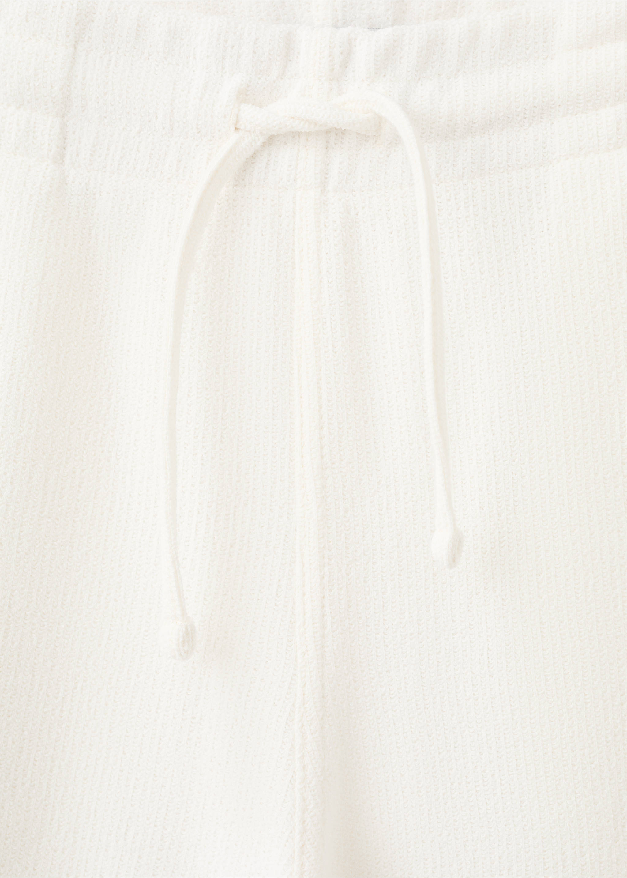 Textured cotton bermuda shorts with drawstring - Details of the article 8, White. Ref: 27087896-00.