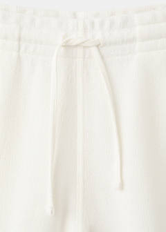 Textured cotton bermuda shorts with drawstring — White 8
