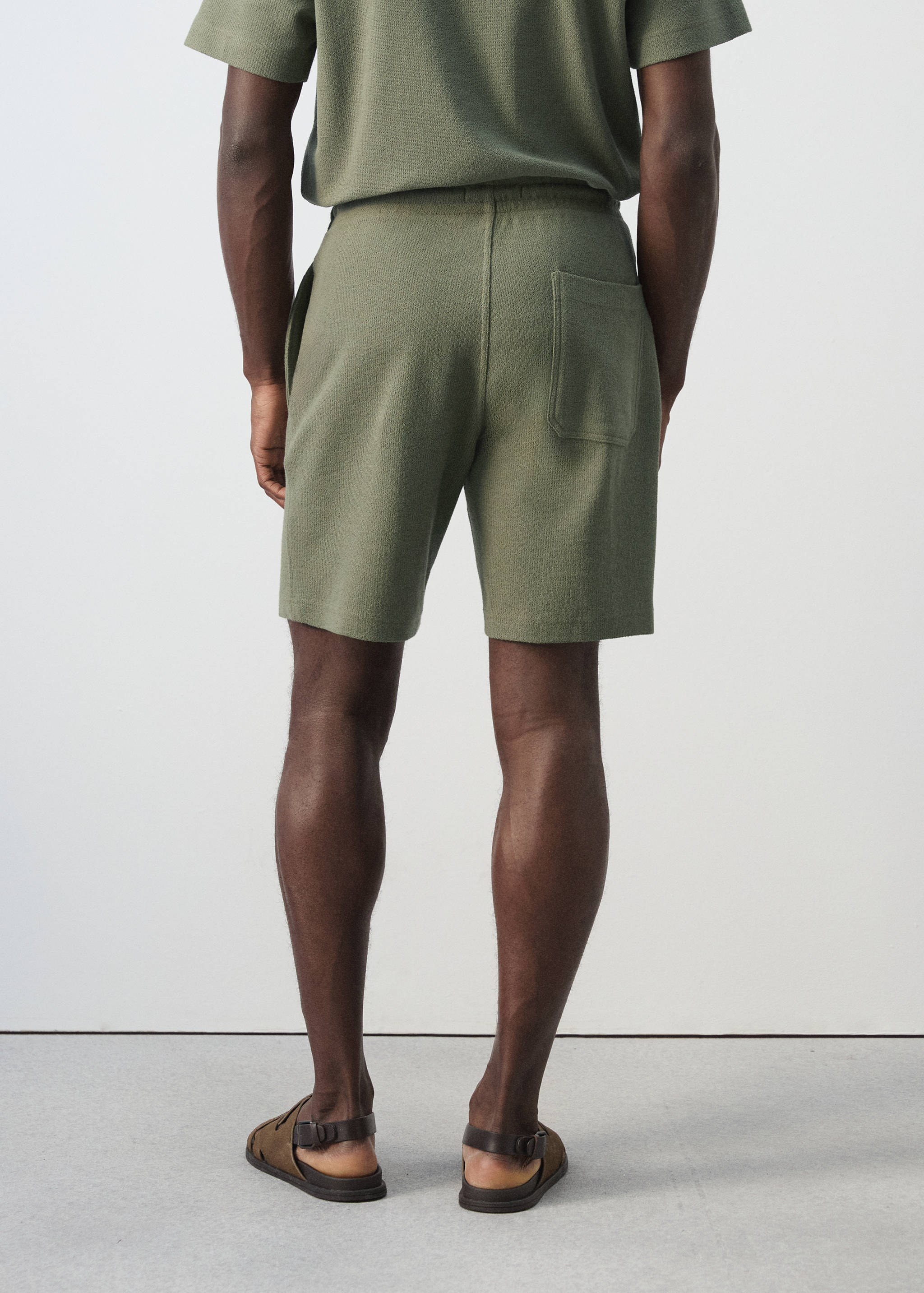 Bermuda coton texturé cordon - Verso de l’article