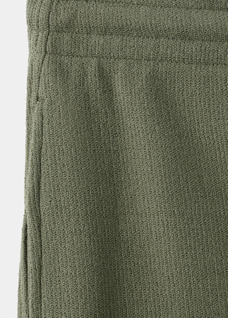 Textured cotton bermuda shorts with drawstring — Forest Green