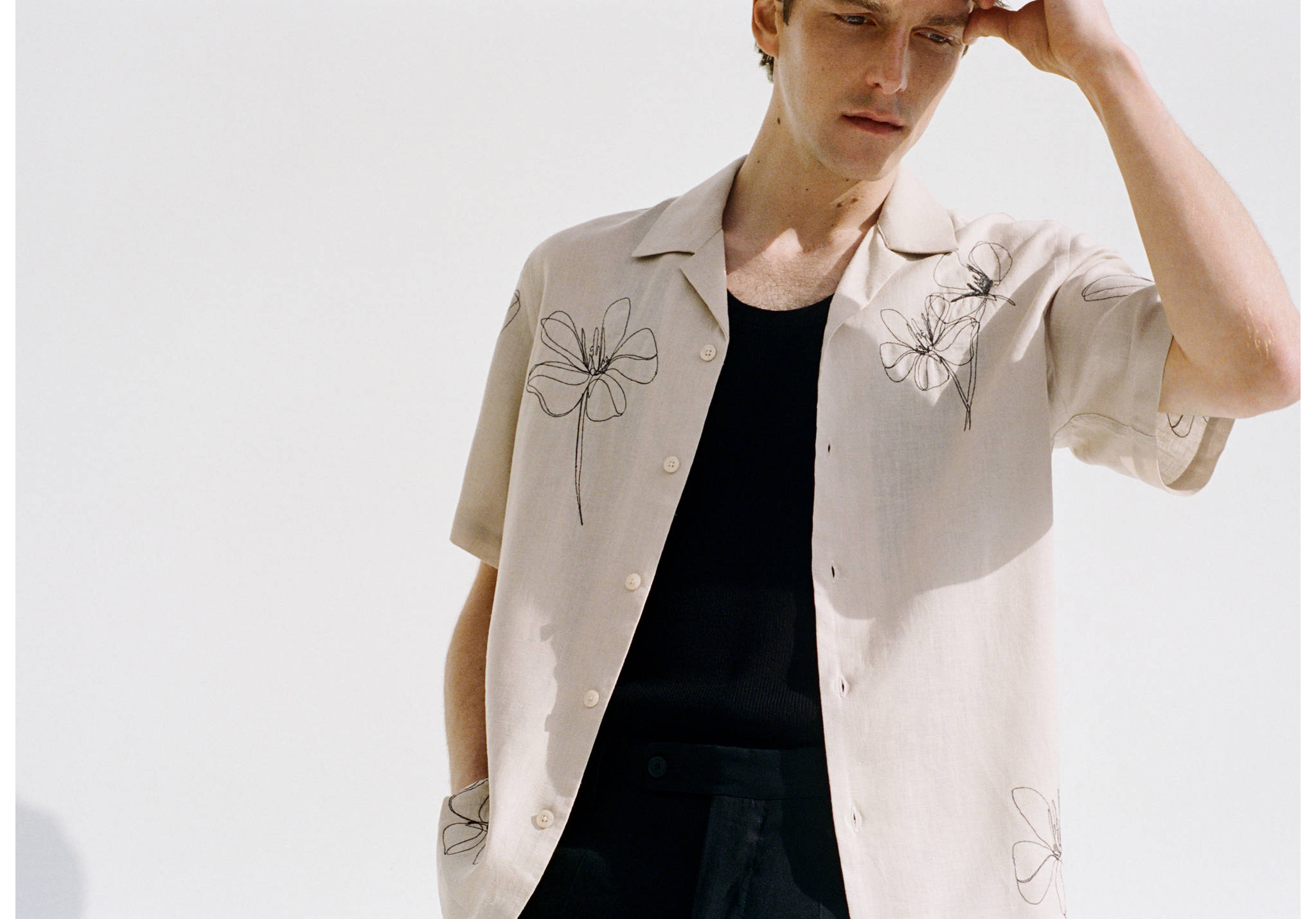 Regular-fit shirt with embroidered details - Panoramic plane