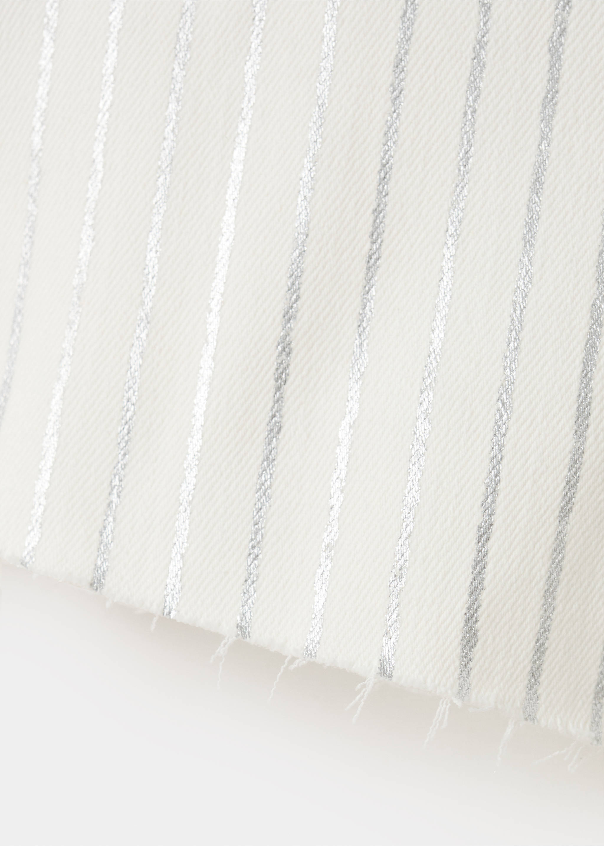 Striped denim shorts - Details of the article 0, White. Ref: 27087898-00.