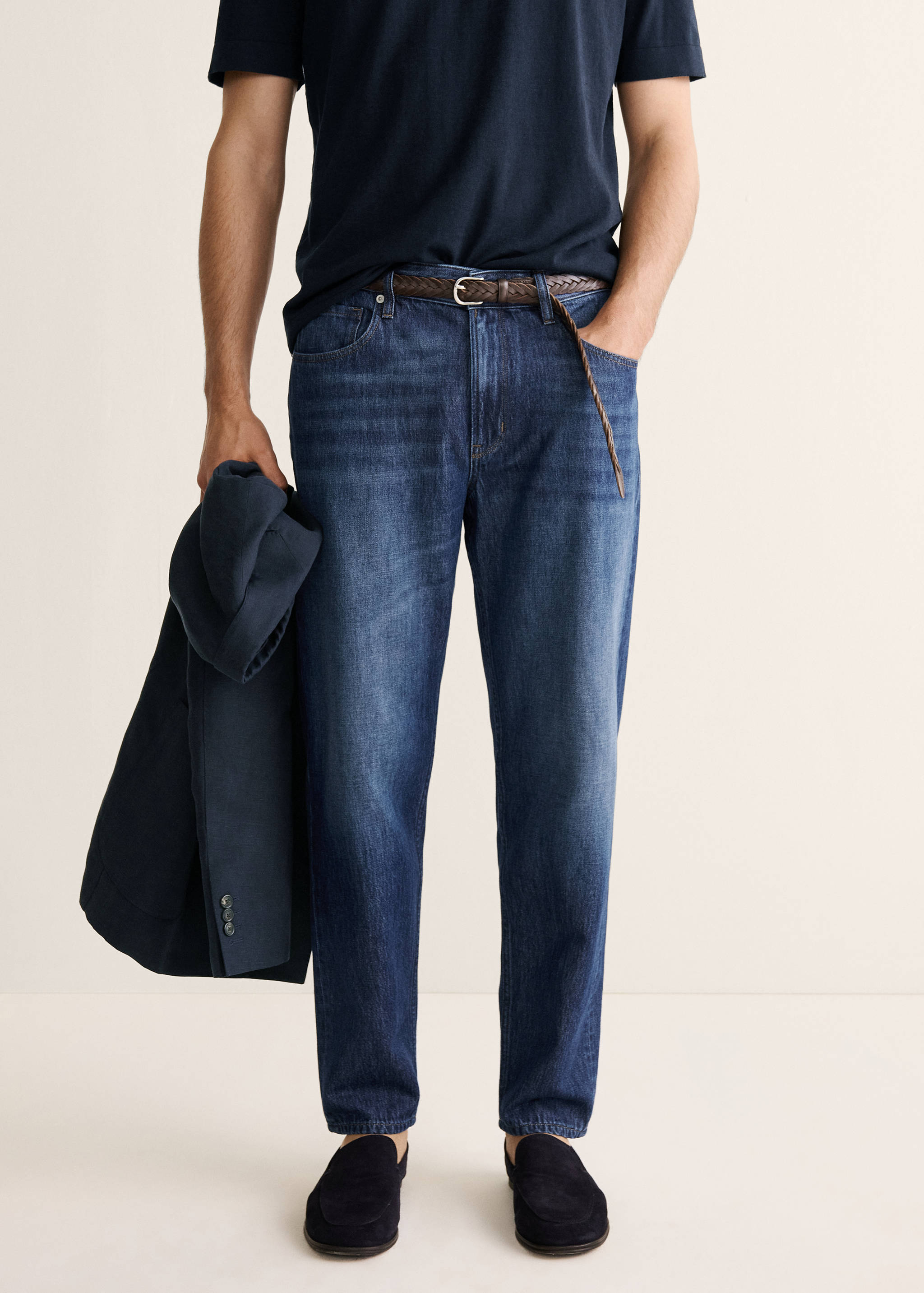 جينز 100% قطن بقصة منتظمة - رؤية وسط