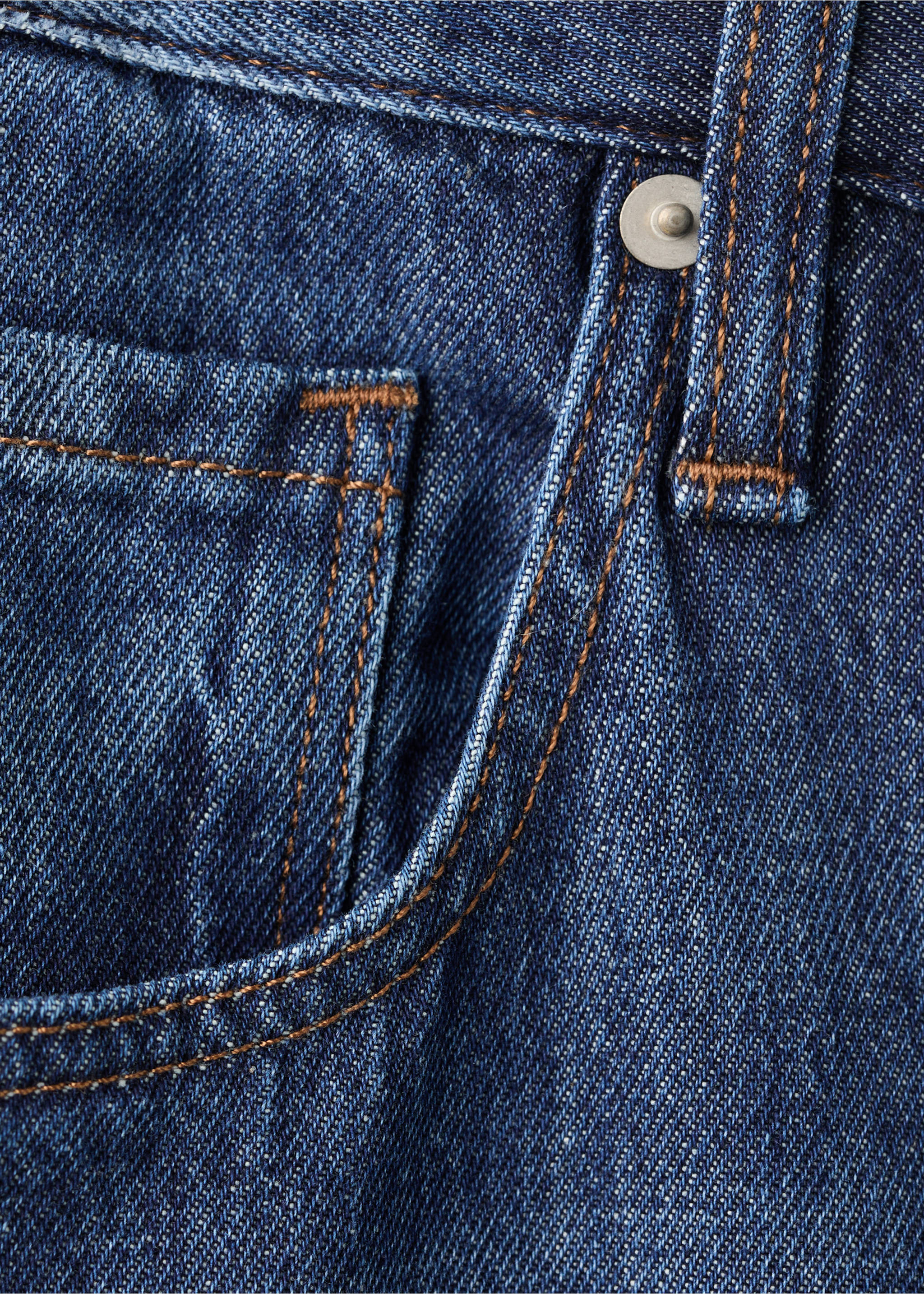 جينز 100% قطن بقصة منتظمة - تفاصيل المنتج 0, أزرق غامق. Ref: 27087901-00.