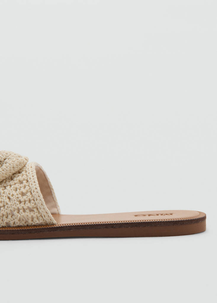 Flat crochet sandal — Off White
