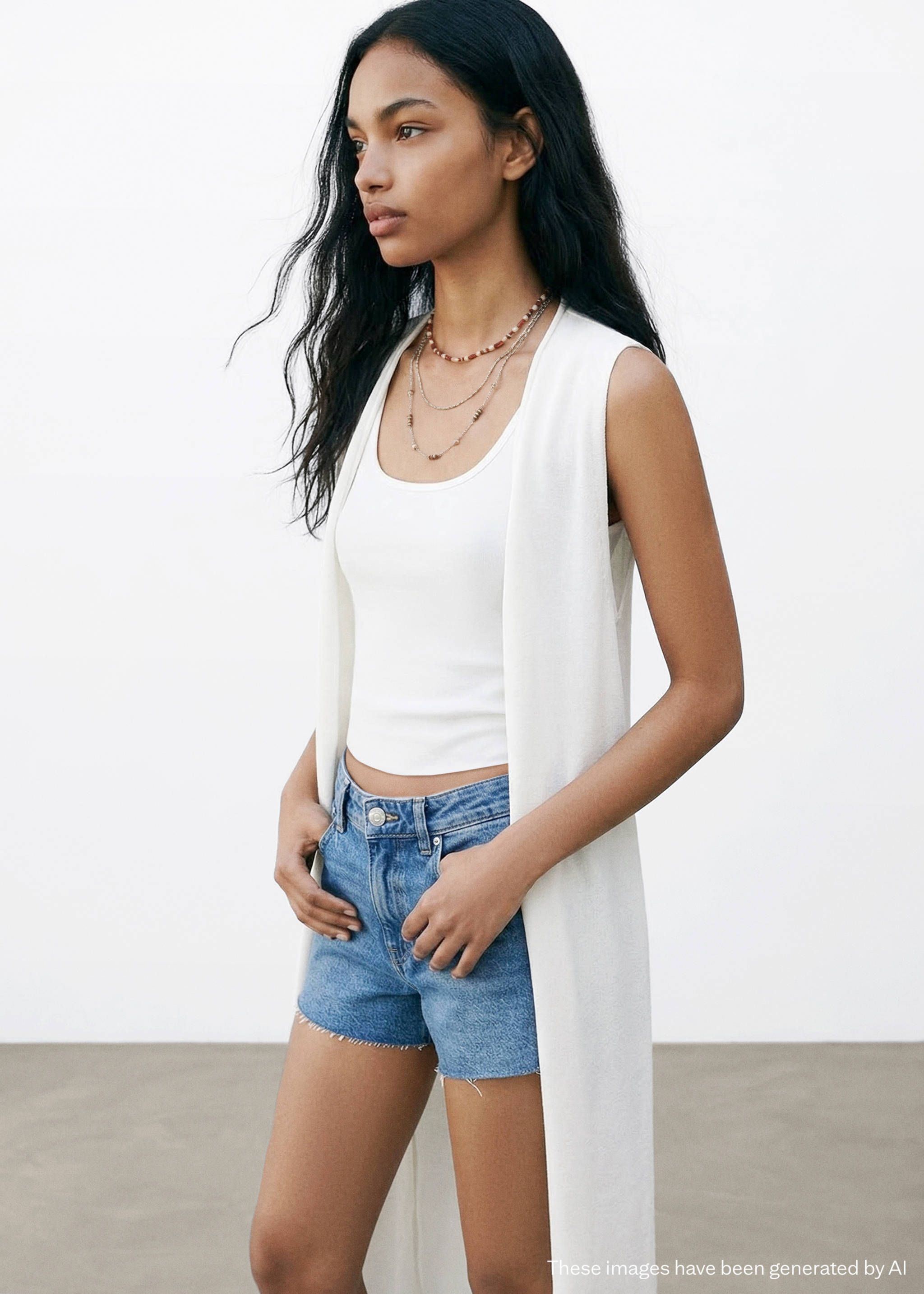 Knit long cardigan - Medium plane