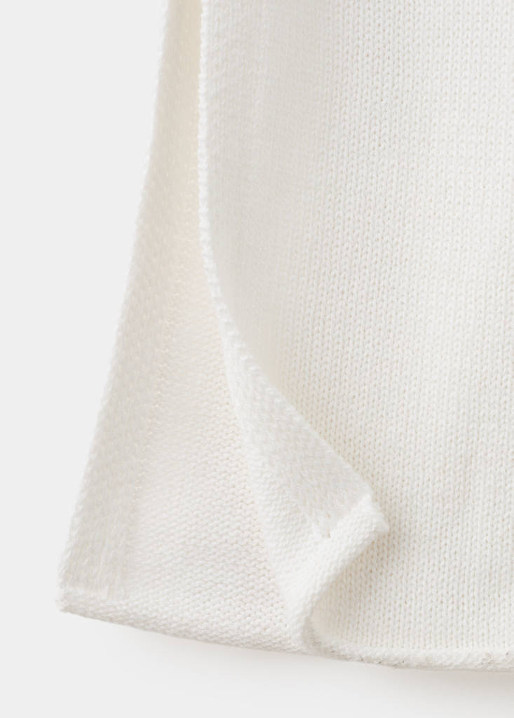 Knit long cardigan — Ecru