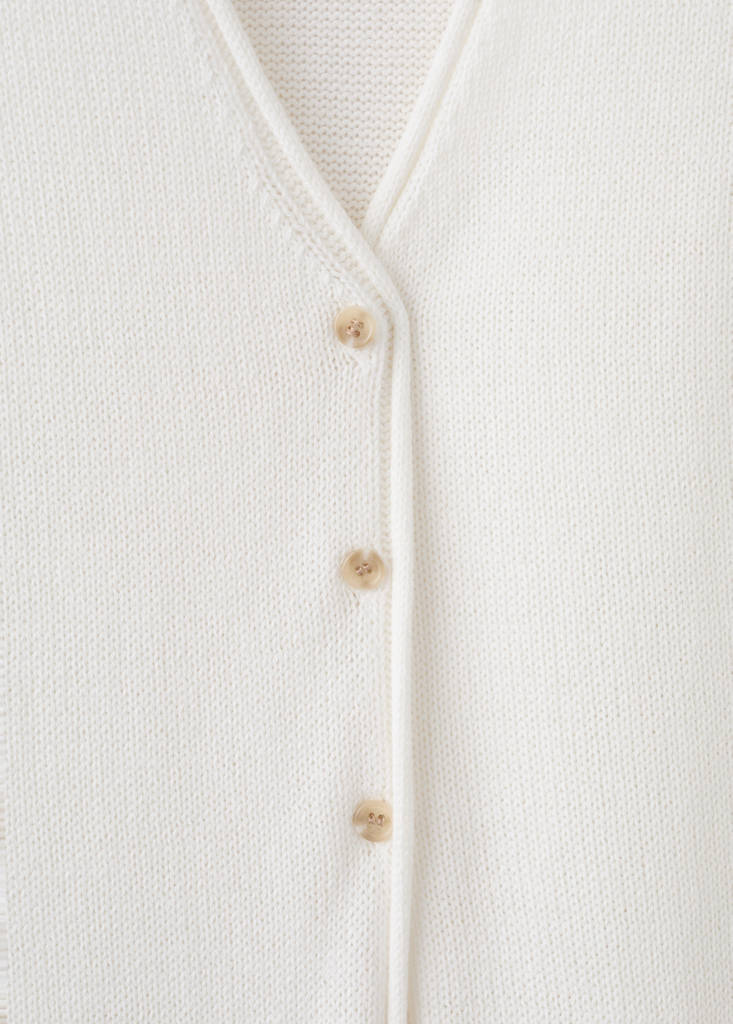 Knit long cardigan — Ecru