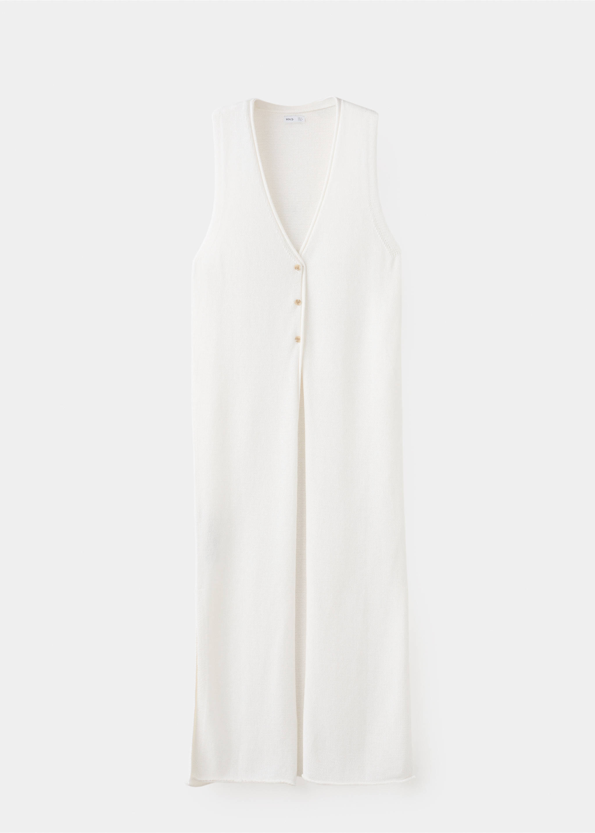 Knit long cardigan - Article without model, Ecru. Ref: 27087907-00.