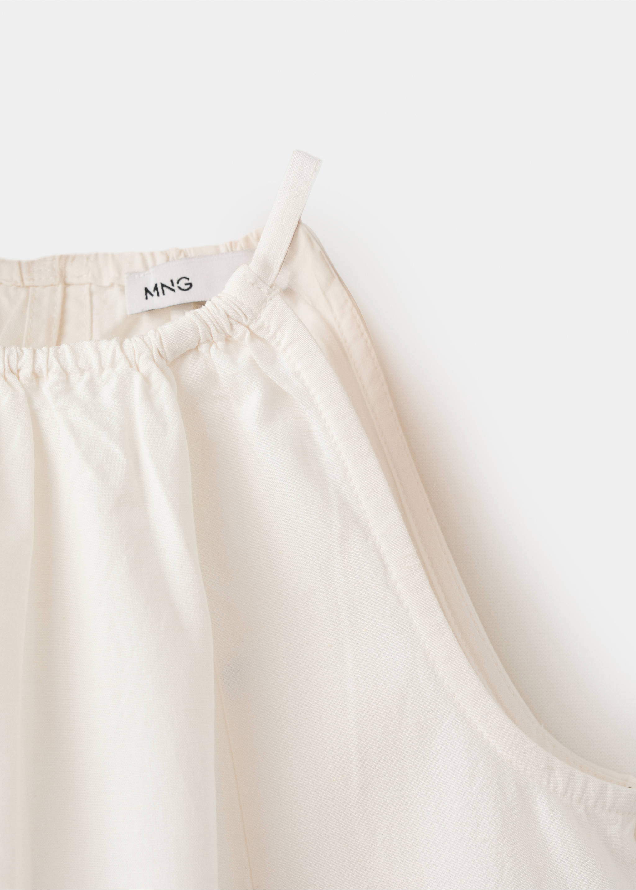 Ruched halter neck blouse - Details of the article 8, White. Ref: 27087908-00.