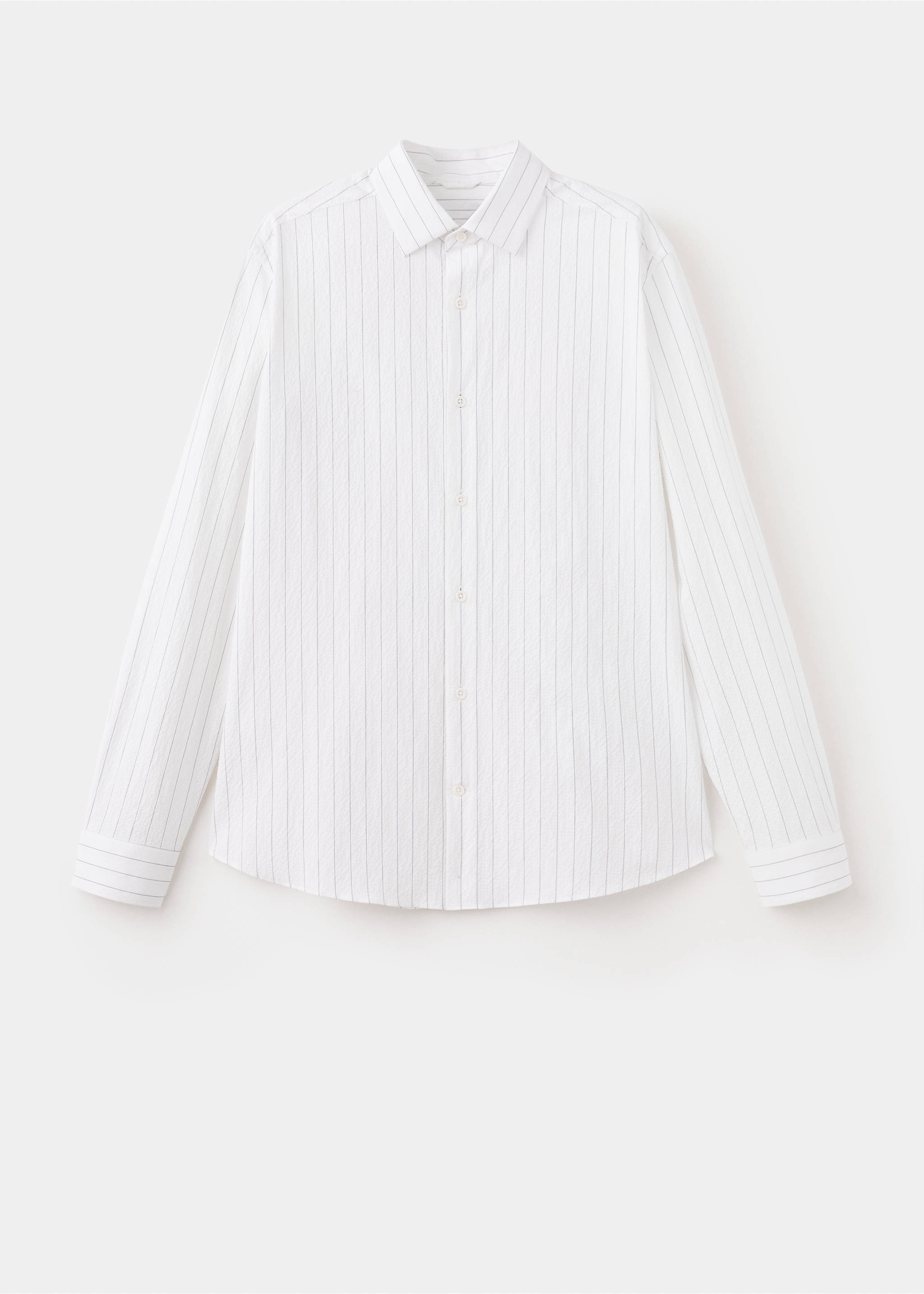 Camisa ratlla diplomàtica efecte arrugat - Article sense model, Blanc. Ref: 27087910-00.