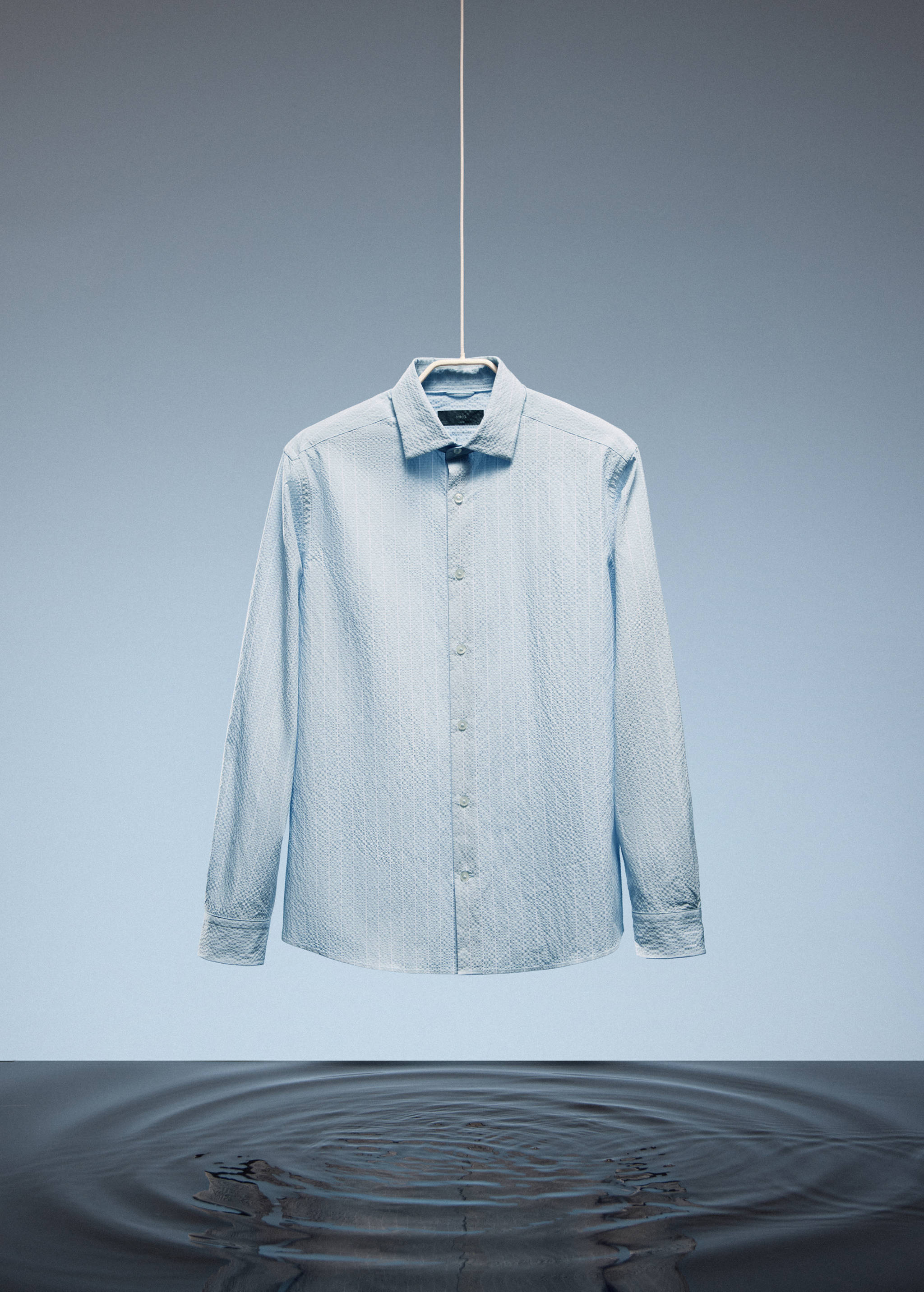 Creased-effect pinstripe shirt - Details of the article 9