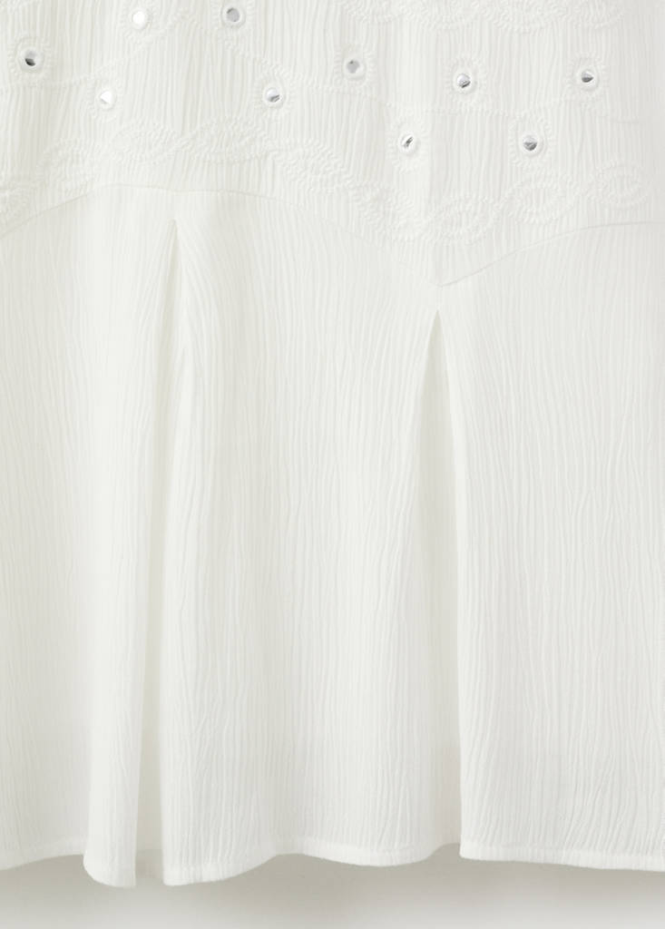 Short dress with bead detail — Off White
