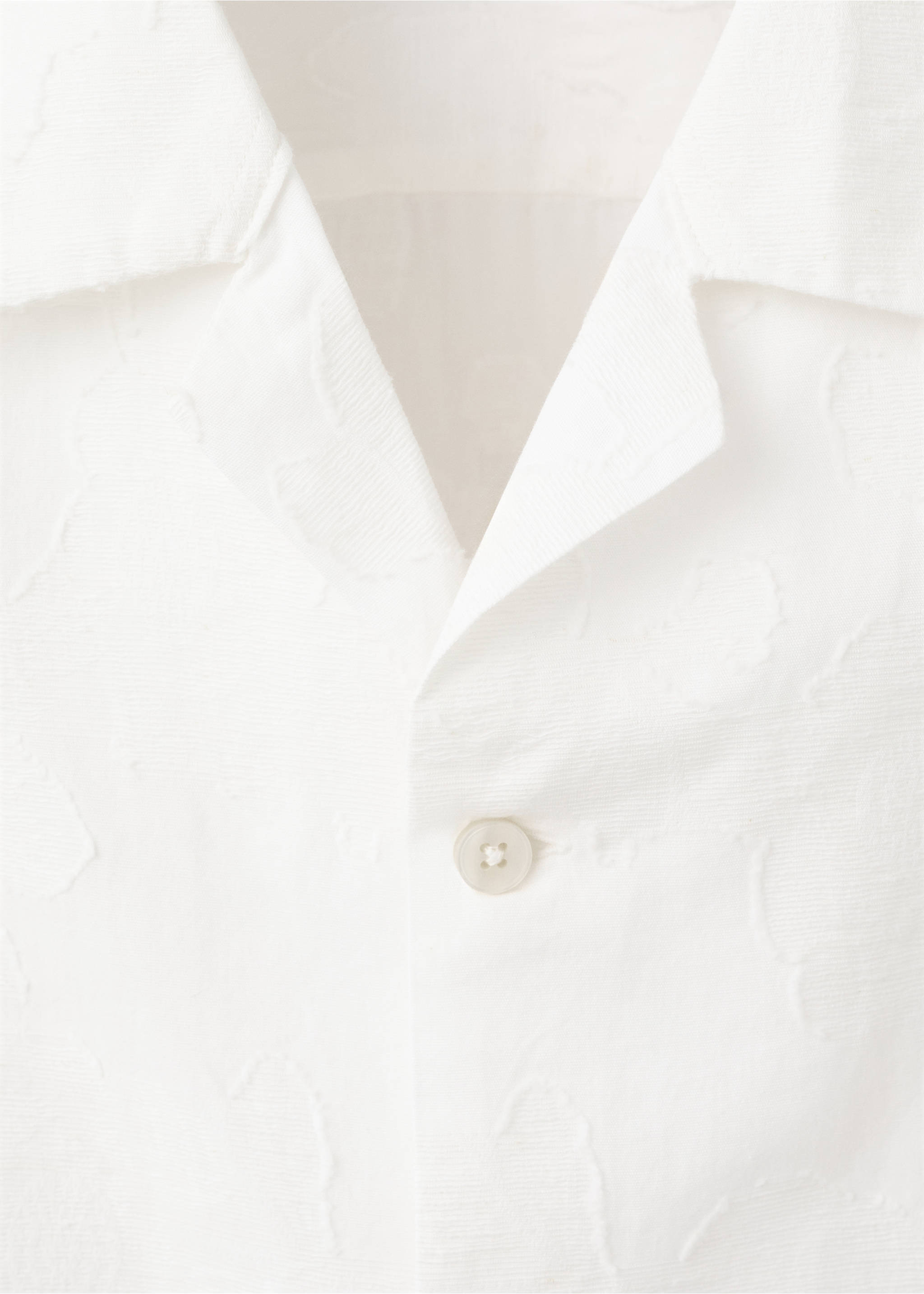 Chemise regular-fit coton col bowling - Détail de l'article 8, Blanc cassé. Ref: 27087915-00.