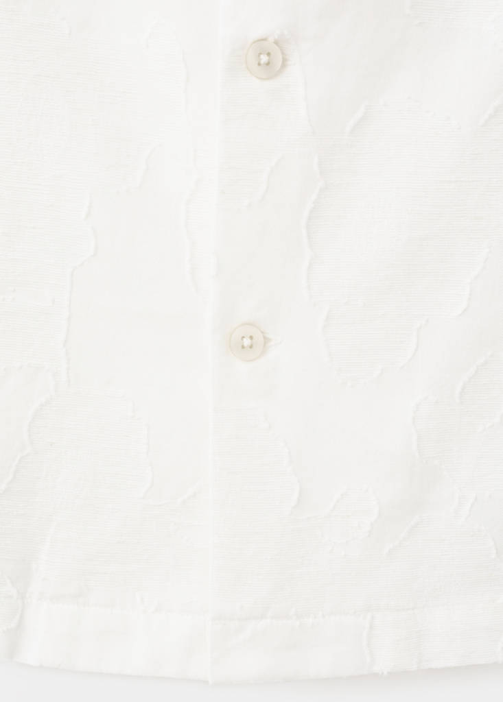 Regular-fit cotton bowling collar shirt — Off White