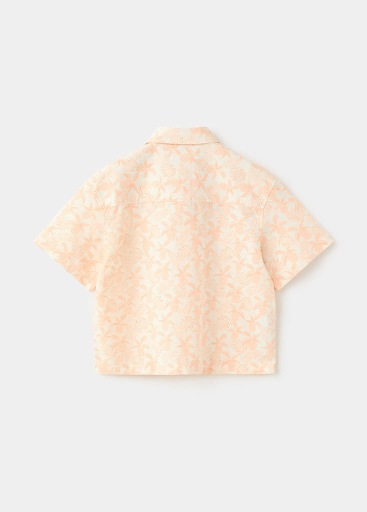 Palm print shirt — Pastel Orange