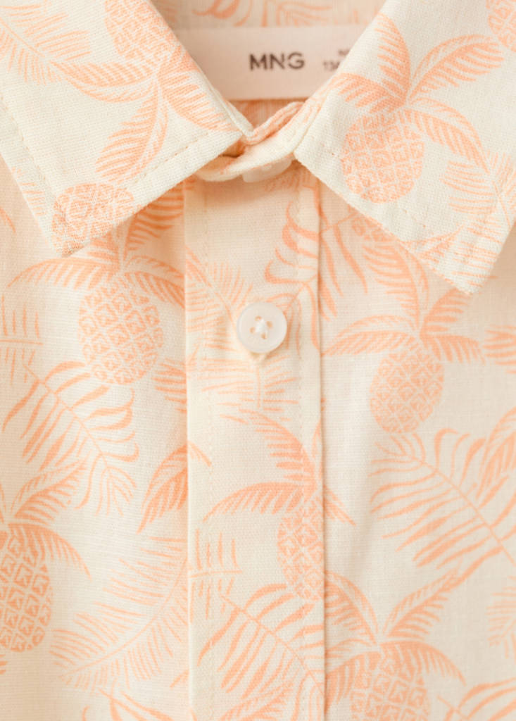 Palm print shirt — Pastel Orange