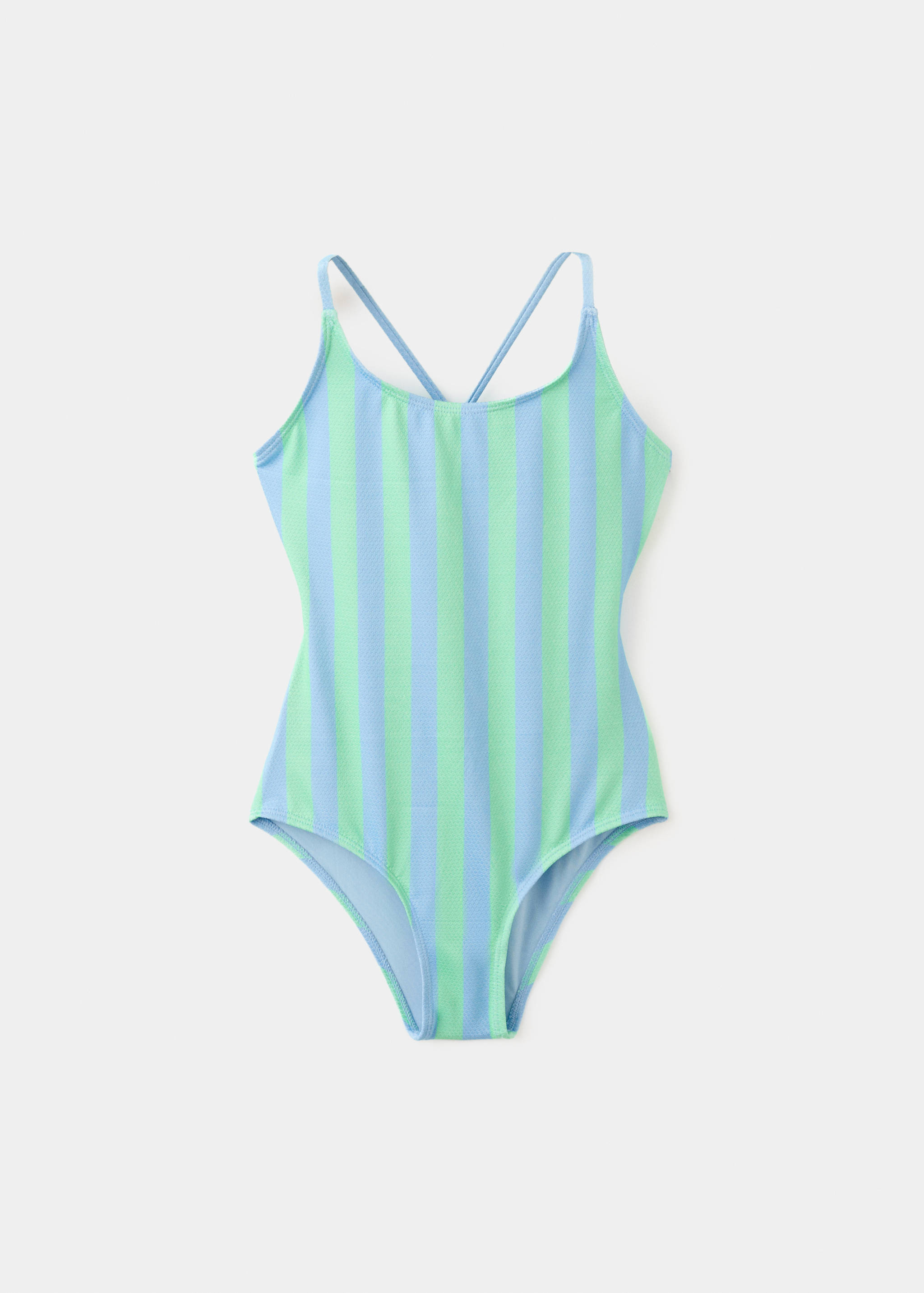 Two-tone striped swimming costume - Article without model