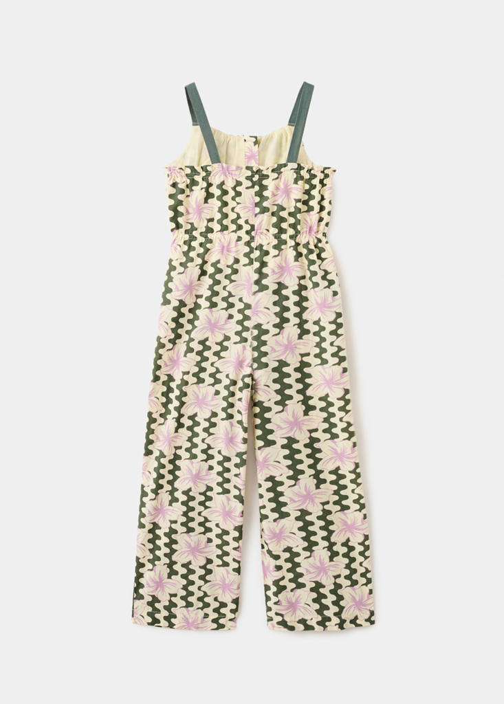 Floral print jumpsuit — Khaki