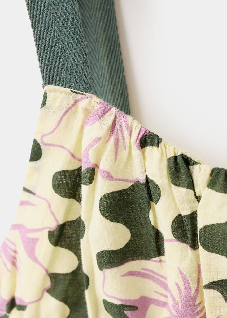 Floral print jumpsuit — Khaki
