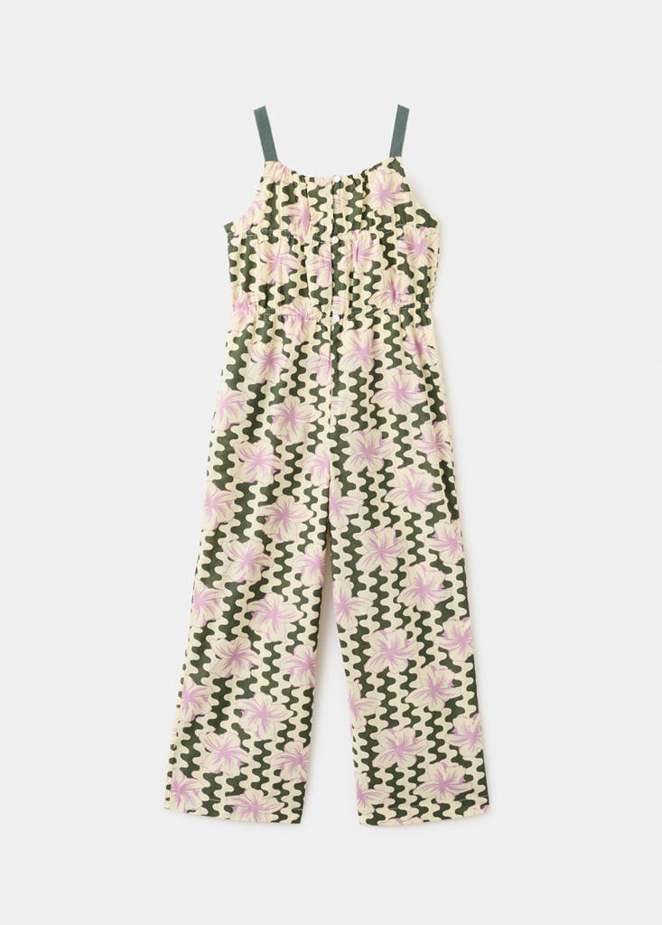 Floral print jumpsuit — Khaki