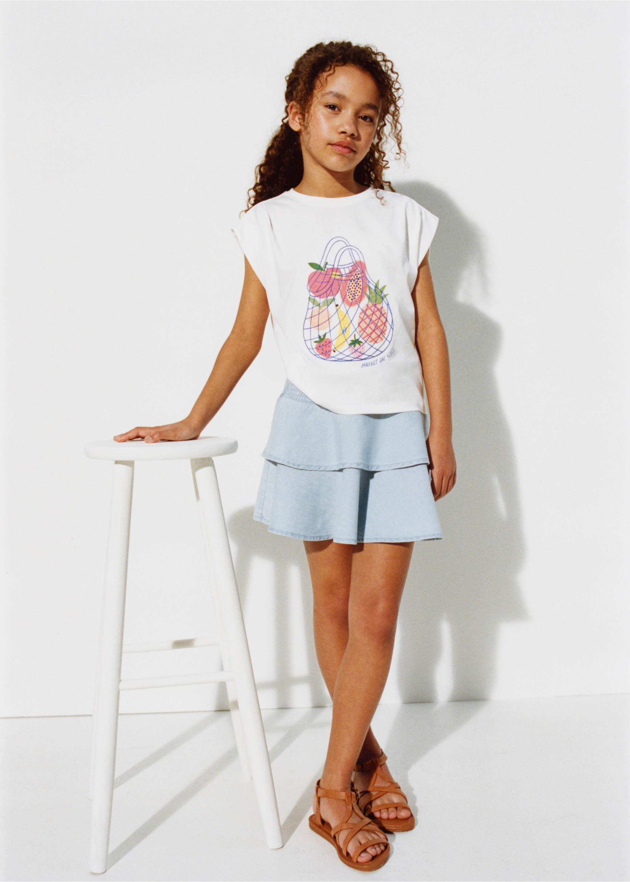 Fruit print t-shirt - Details of the article 5, Off White. Ref: 27087922-00.