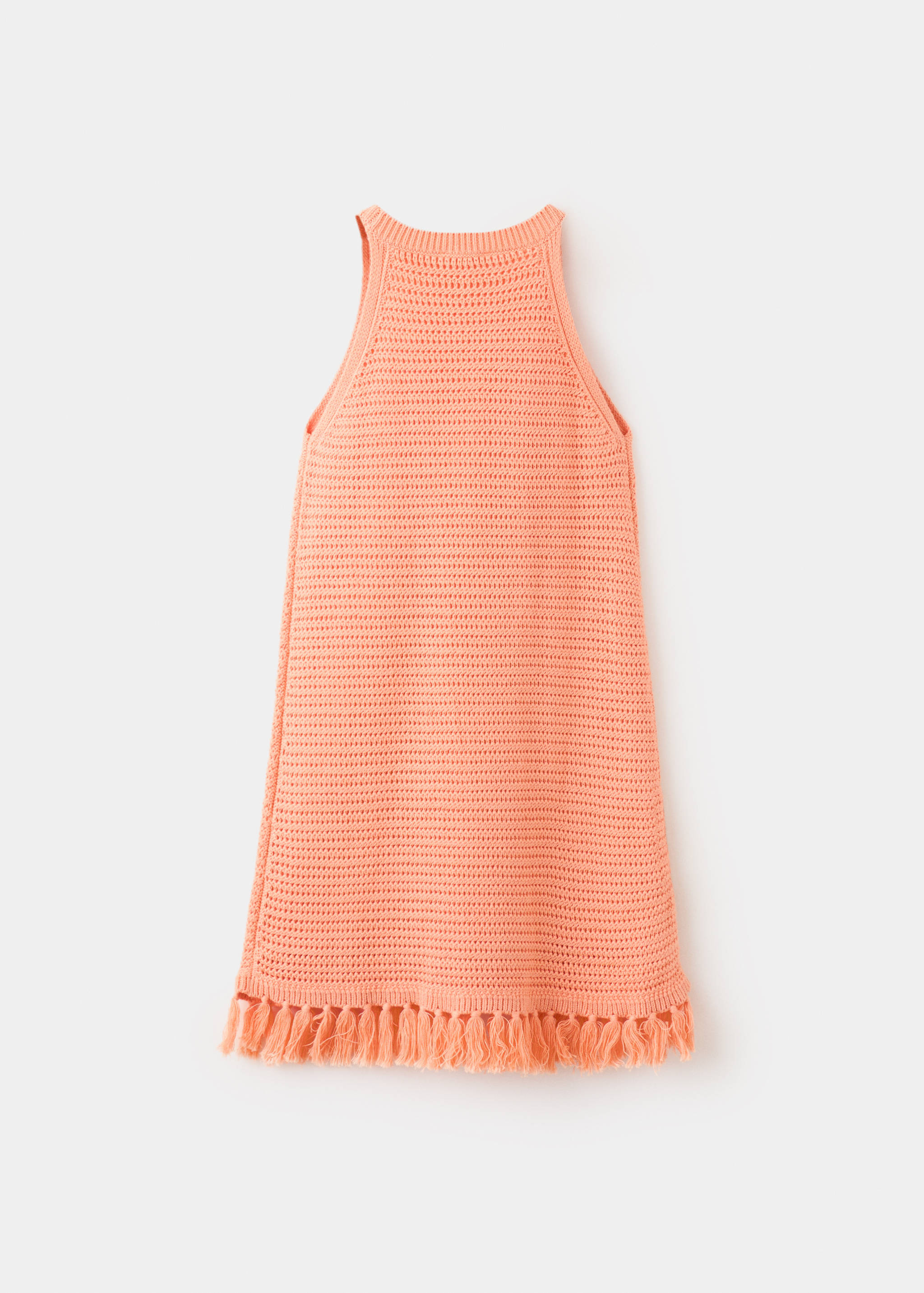 Openwork knit dress with fringes - Reverse of the article