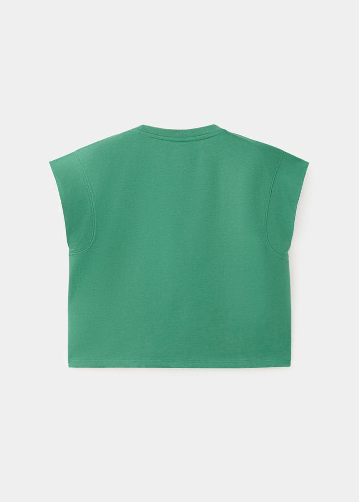 Printed cotton-blend t-shirt — Green
