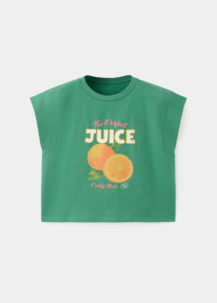 Printed cotton-blend t-shirt — Green
