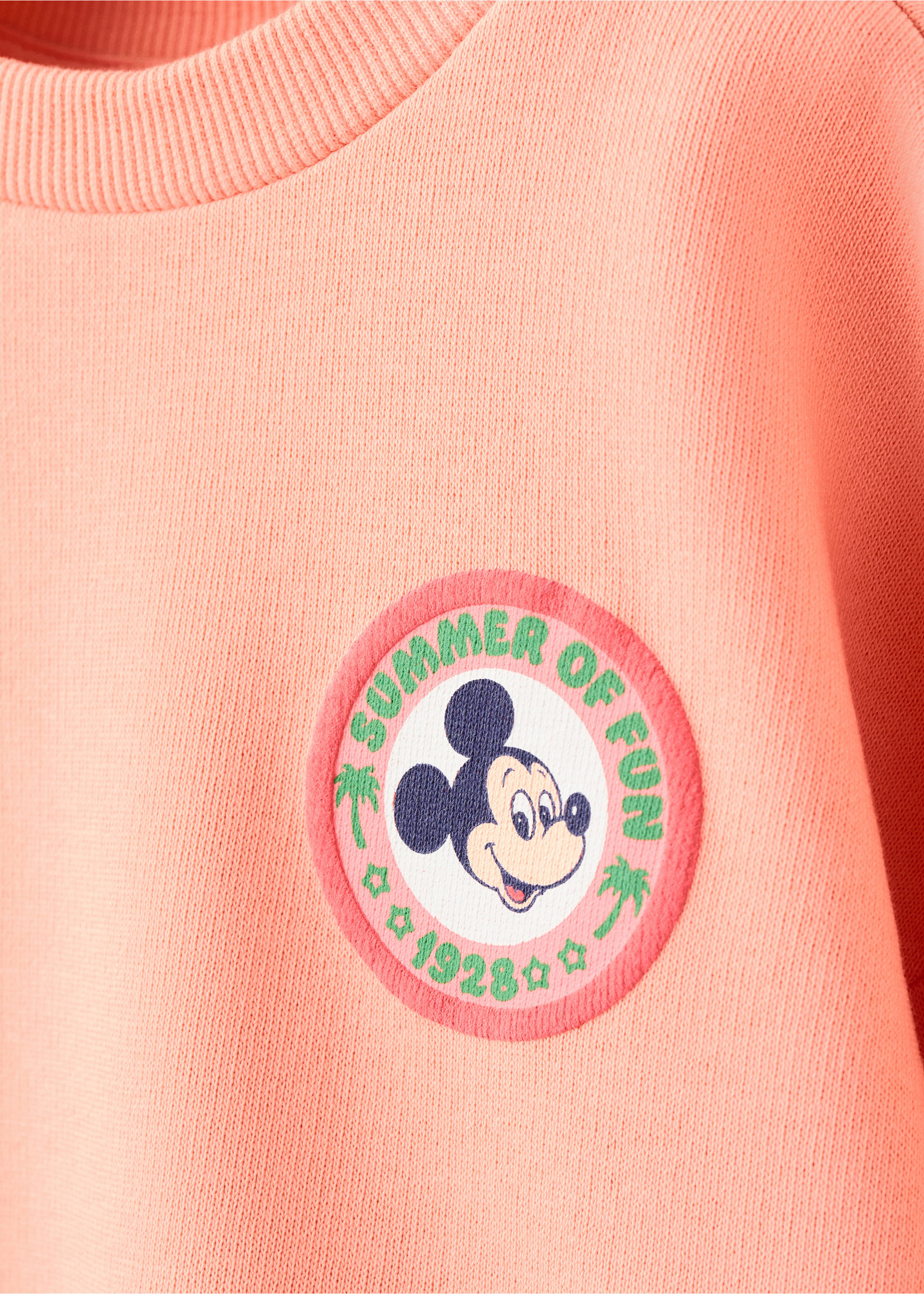 Mickey Mouse sweatshirt - Details of the article 8, Grapefruit. Ref: 27087926-00.